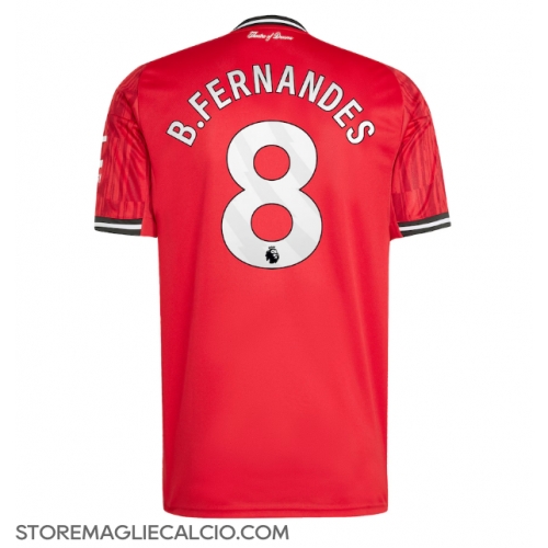 Manchester United Bruno Fernandes #8 Maglia Gara Casa Repliche 2025-26 Maniche Corte Manchester United Bruno Fernandes #8 Maglia Gara Casa Repliche 2025-26 Maniche Corte